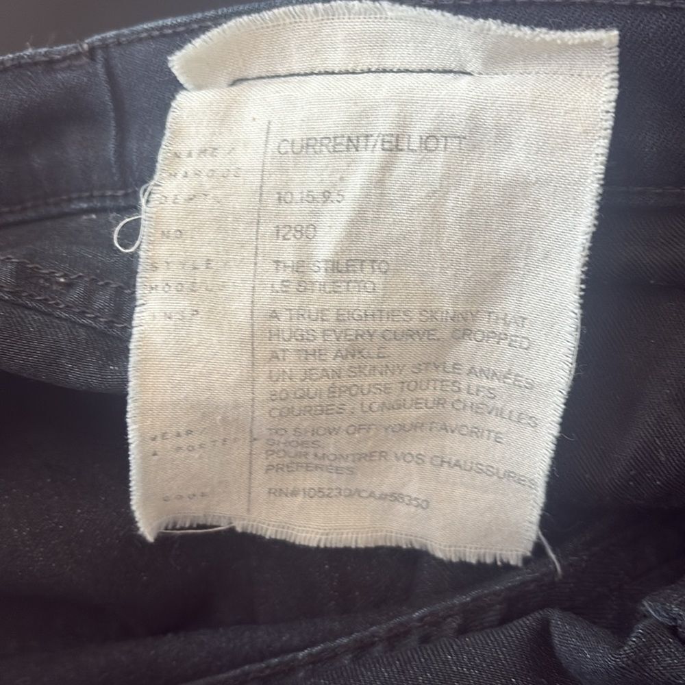 Current Elliott The Stiletto Black Book Skinny Jeans Sz 25/0 - Picture 9 of 10